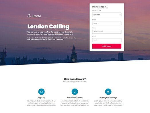 Elementorism London Landing Page