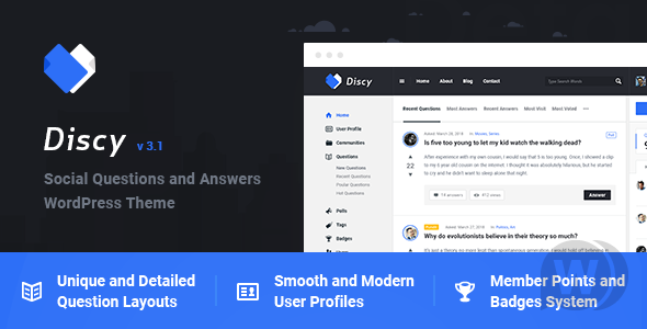 Discy - Social Questions and Answers WordPress Theme [Activated]