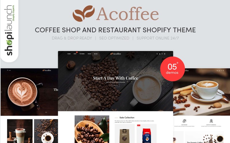 Acoffee - Coffee Shop And Restaurant Shopify Theme Template Monster