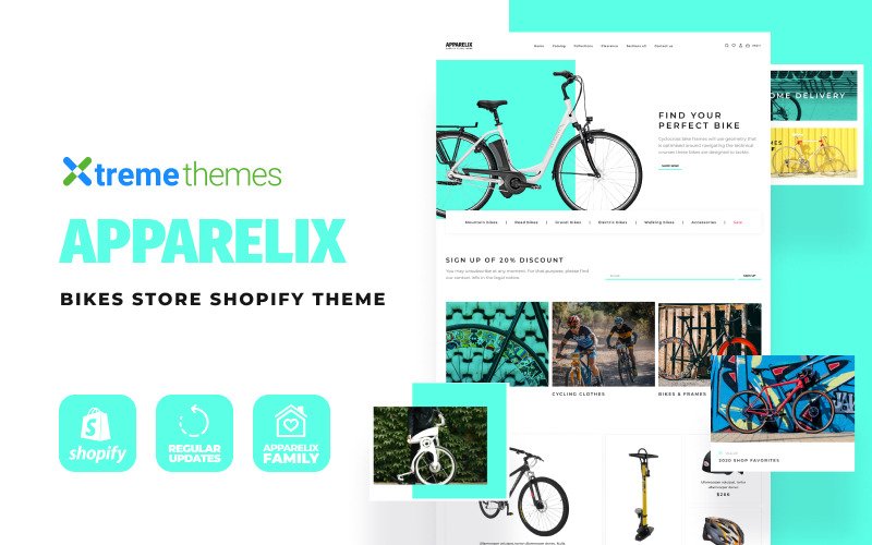 Apparelix Bikes eCommerce Shopify Theme - Apparelix Bikes eCommerce Shopify Theme v1.0 by TemplateMonster Download Now