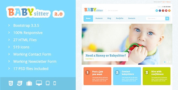 Babysitter - Responsive HTML Template