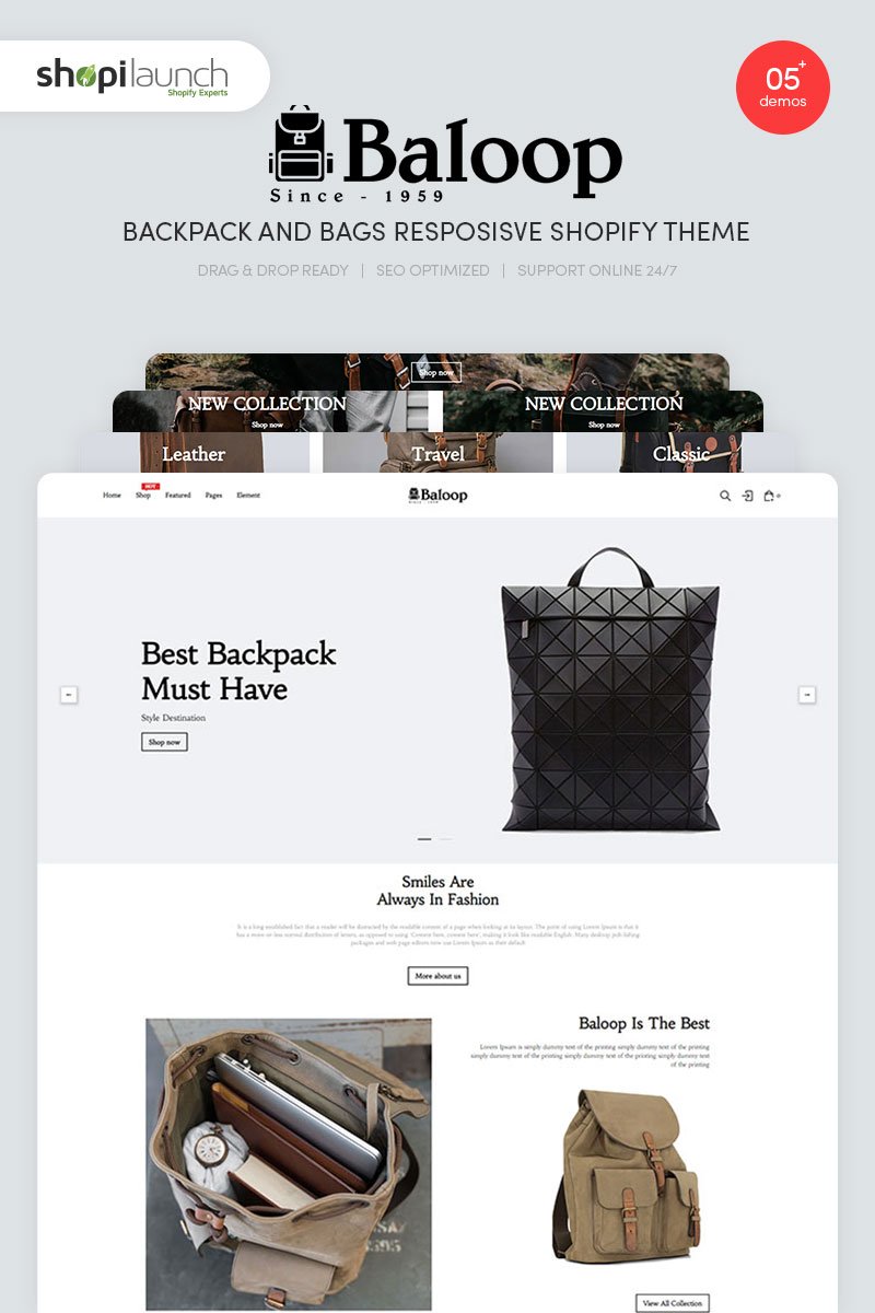 Baloop - Backpack and Bags Responsive Shopify Theme