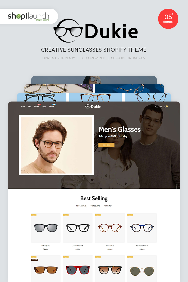 Dukie - Creative Sunglasses Responsive Shopify Theme Shopify Theme