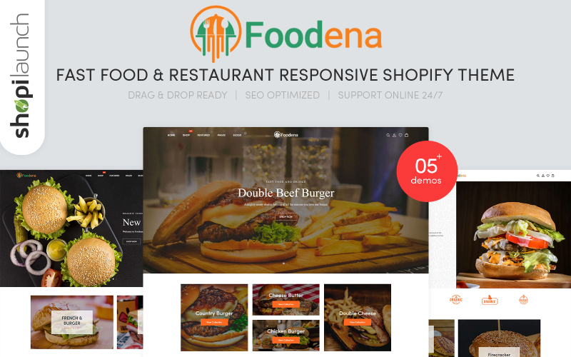 Foodena - Fast Food - Restaurant Responsive Shopify Theme