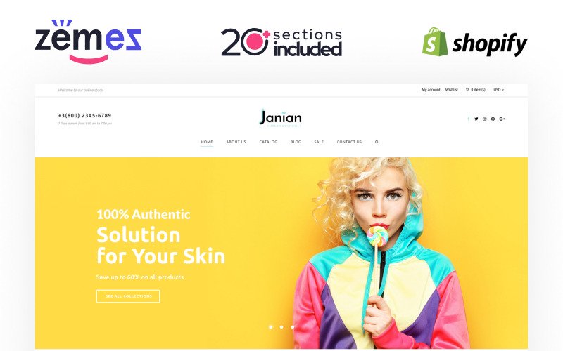 Janian - Korean Cosmetics Online Store Theme Shopify Theme
