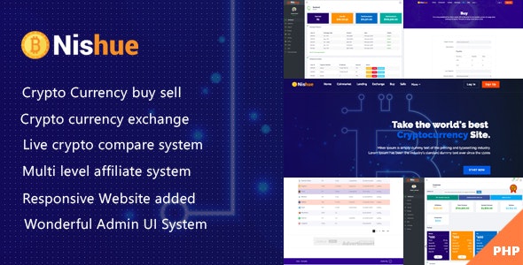 Nishue CryptoCurrency Buy Sell Exchange and Lending with MLM System Live Crypto Compare Retail