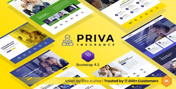 Priva - Insurance Company Website Template + RTL Support