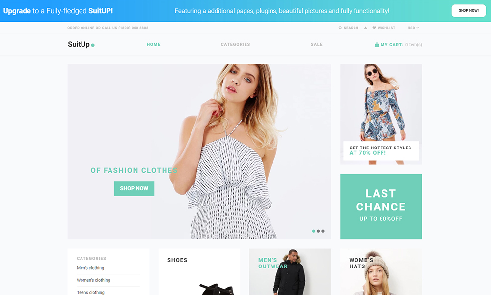 SuitUP - Fashion Store Free Elegant Shopify Theme Template Monster