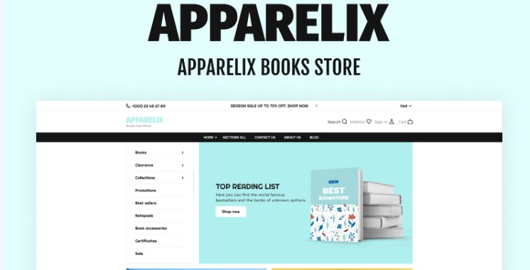 TM Apparelix Books Online Store Template Shopify Theme