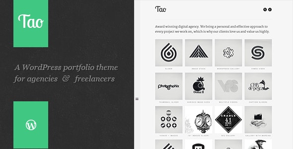 Tao - a Modern - ResponsiveD WordPress Portfolio Theme With Beautiful Transitions and Animations