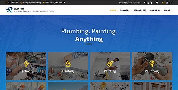 BlueCollar - Handyman - Renovation Business WP Theme