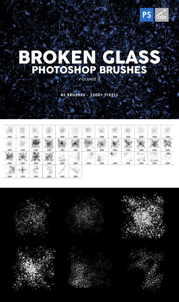 Broken Glass Photoshop Stamp Brushes Vol.
