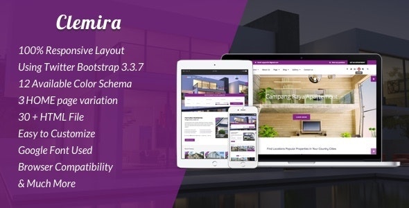 Clemira - Responsive Real Estate HTML Template