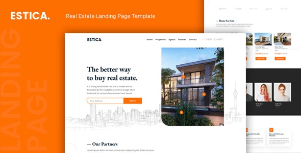 Estica - Real Estate Landing Page Template