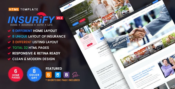 Insurify - Ultimate Template for Insurance Agency