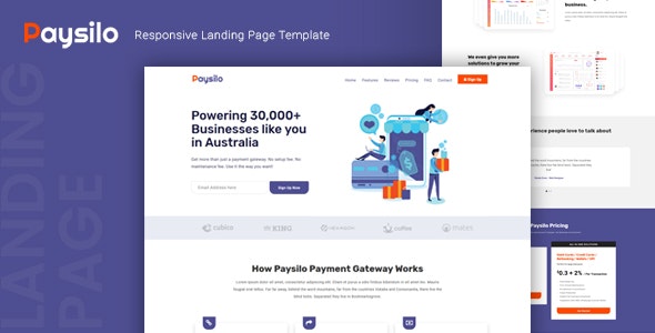 Paysilo - Responsive Landing Page Template