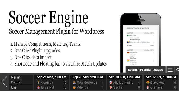Soccer EngineWordPress Plugin