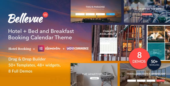 Bellevue Hotel + Bed and Breakfast Booking - Calendar Theme
