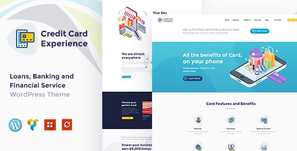 Credit Card Experience Credit Card Company and Online Banking WordPress Theme