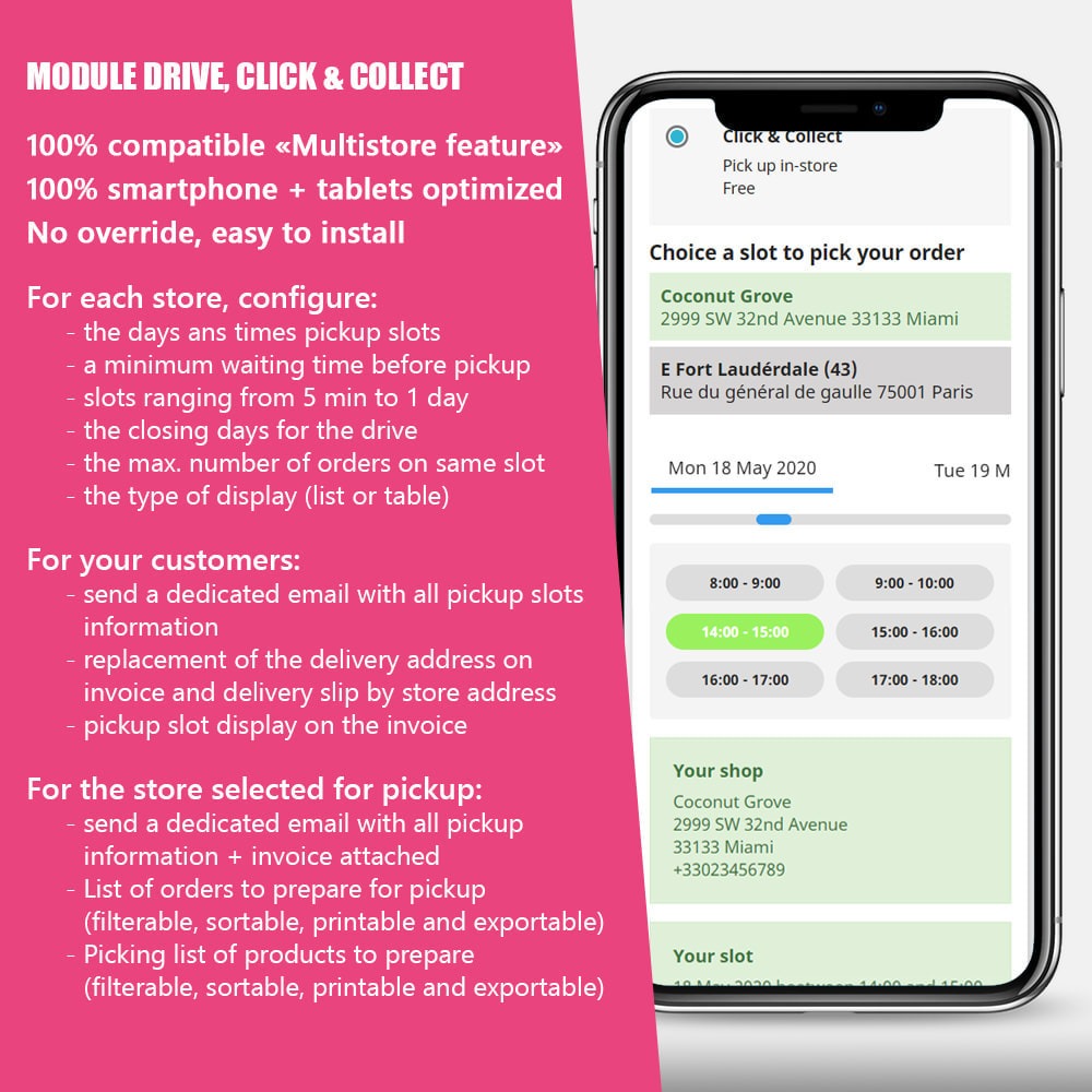 Drive and Click - Collect / Pick up in-store Prestashop