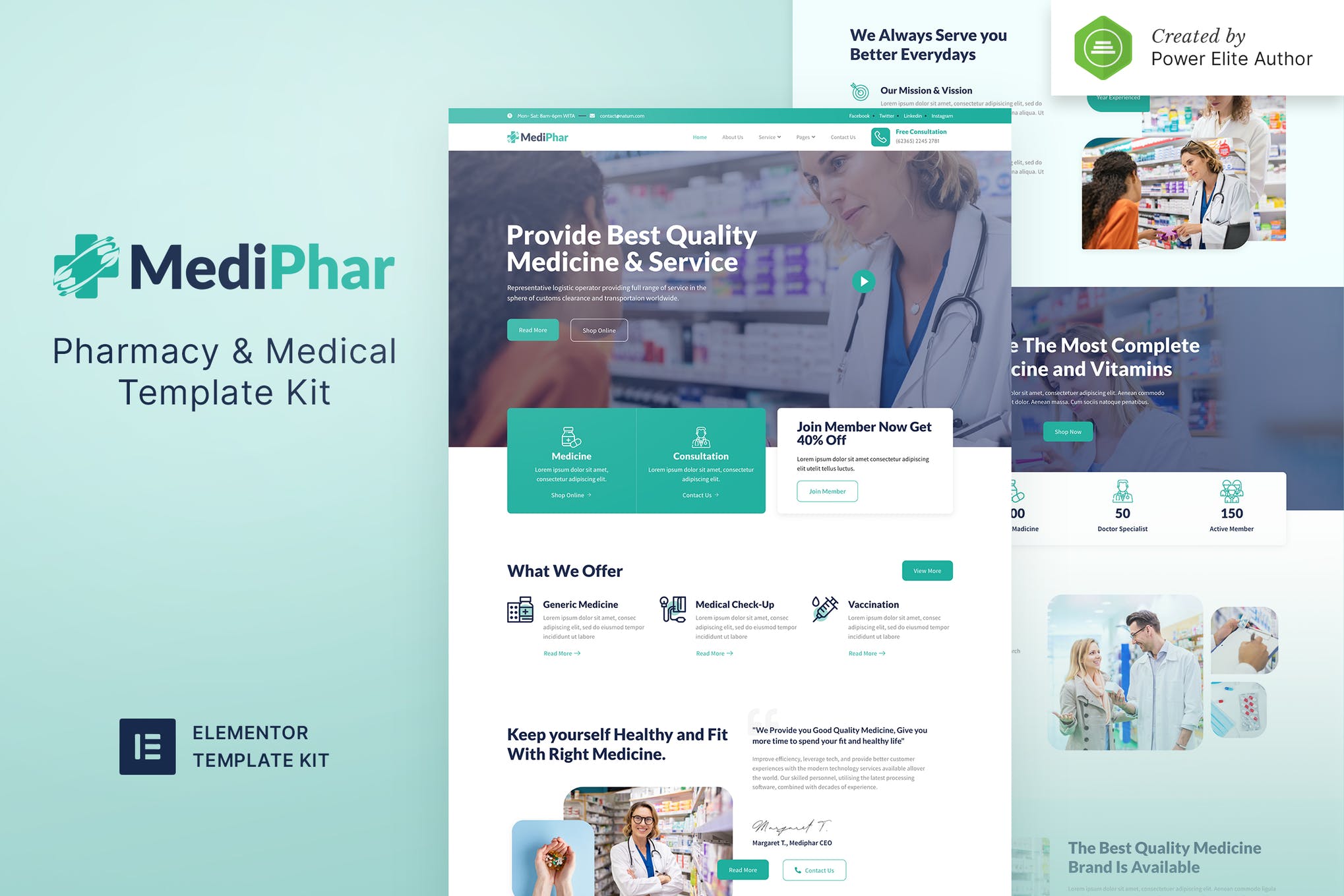Mediphar - Pharmacy - Medical Elementor Template Kit