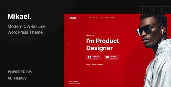 Mikael- Modern - Creative CV/Resume WordPress Theme