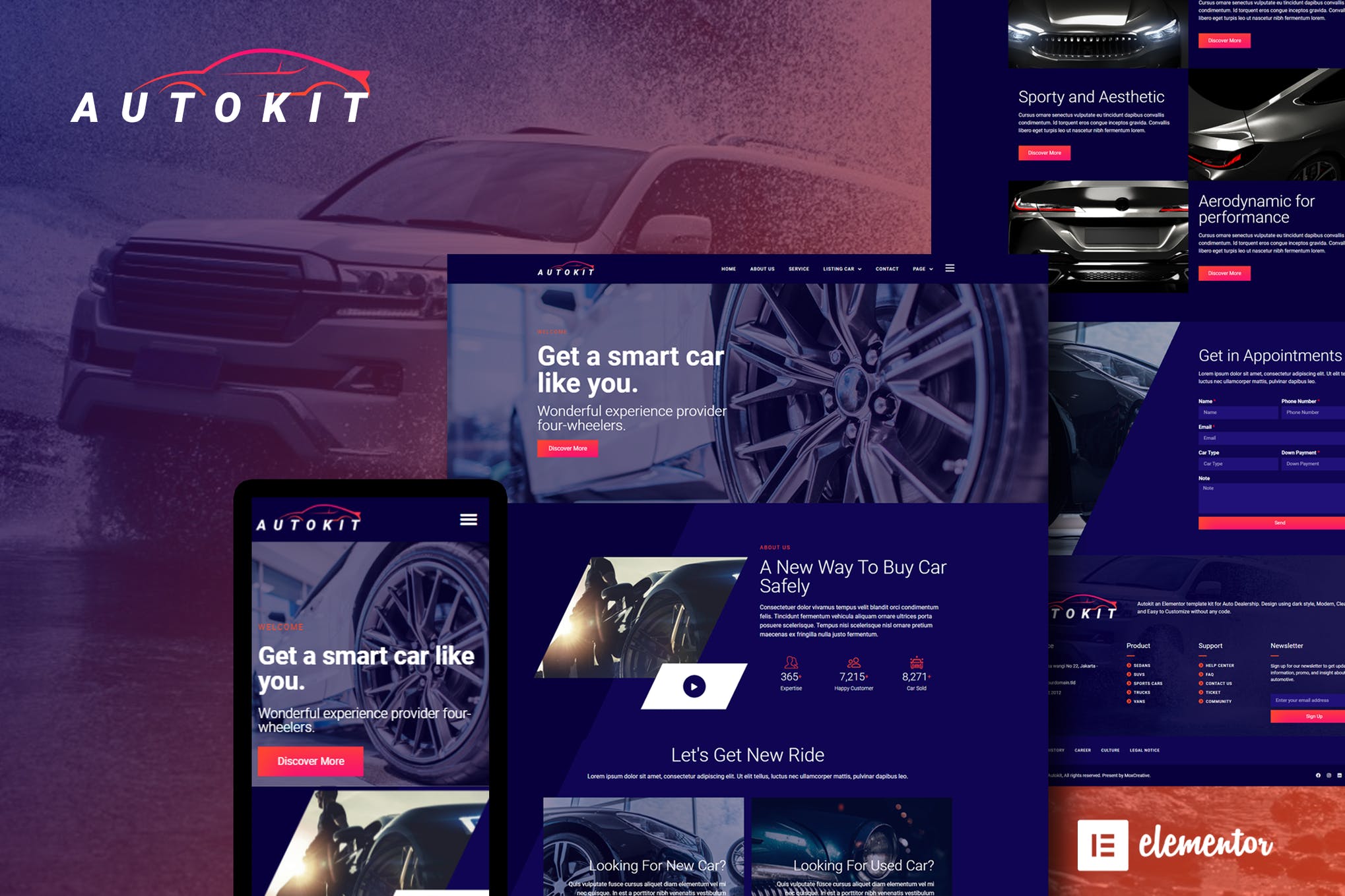 AutoKit - Auto Dealership - Car Listing Elementor Template Kit