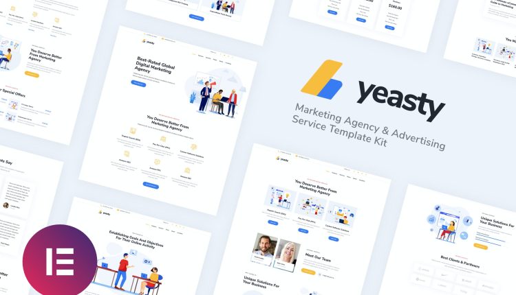 Yeasty | Marketing Agency - Advertising Service Elementor Template Kit