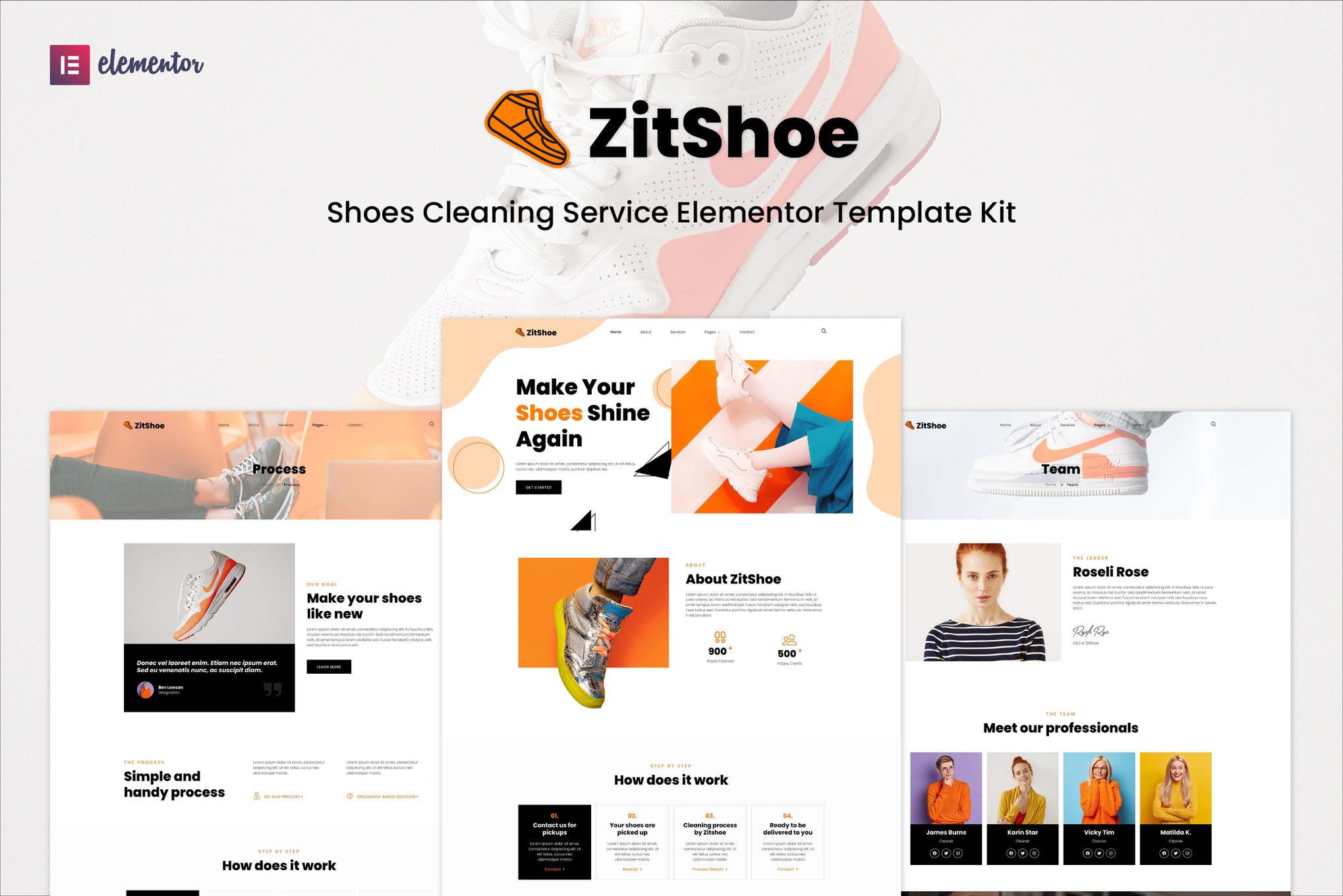 Zitshoe - Shoes Cleaning Service Elementor Template Kit