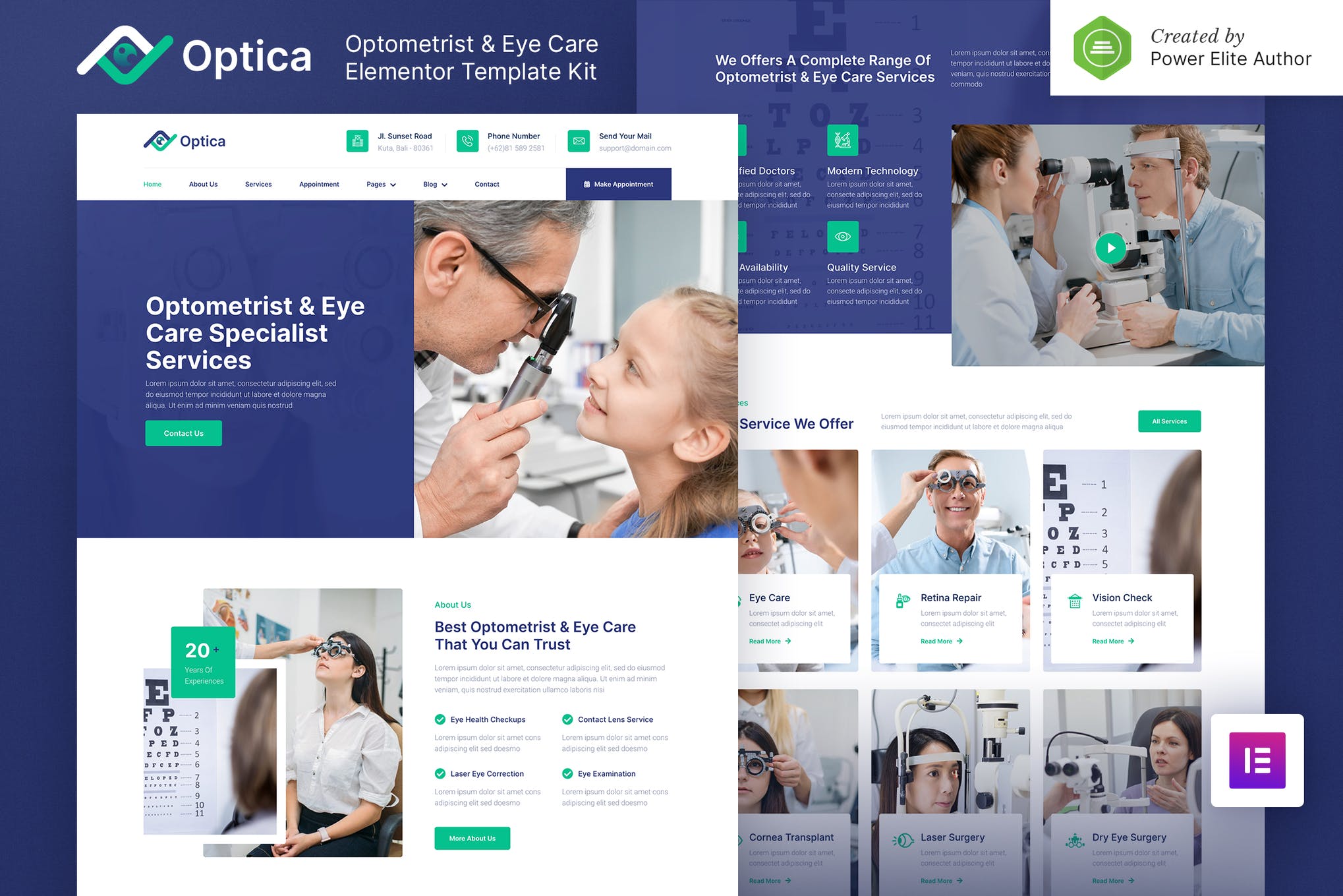Optica - Optometrist - Eye Care Elementor Template Kit