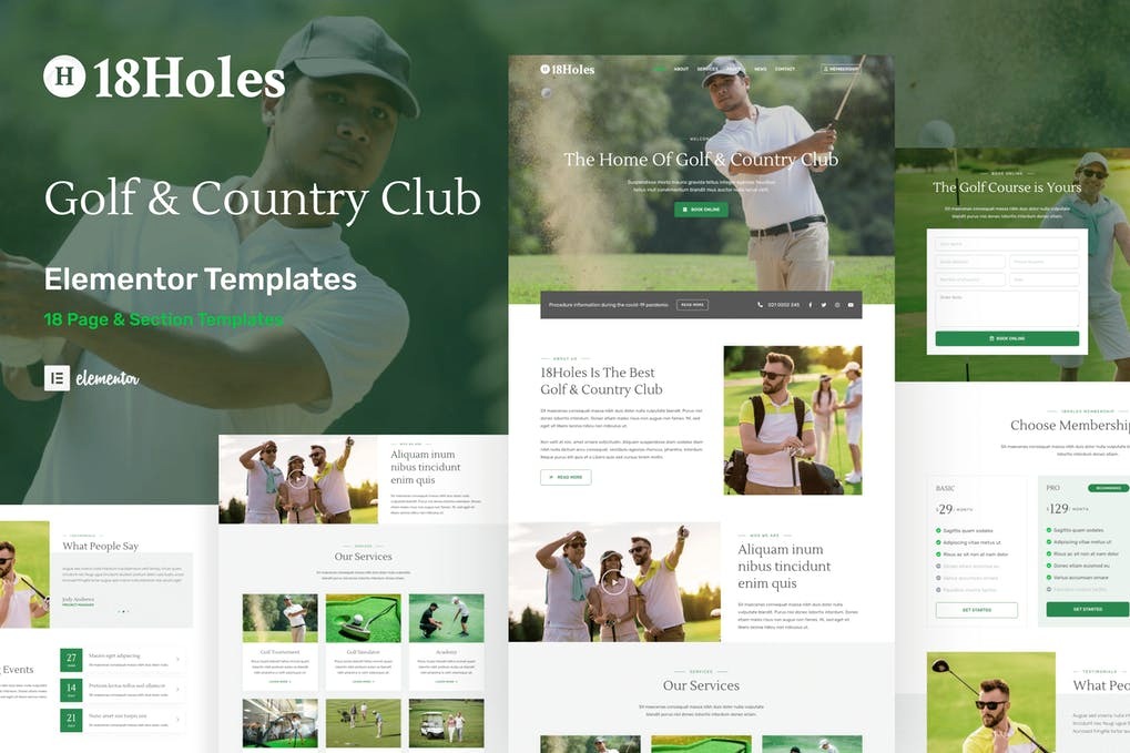 Holes - Golf - Country Club Website Elementor Template Kit