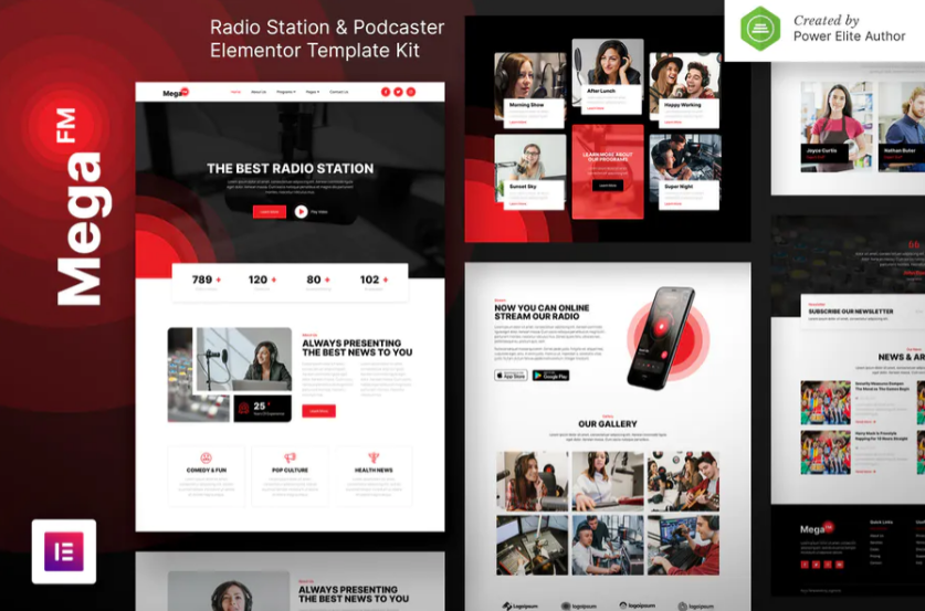MegaFM - Radio Station - Podcaster Elementor Template Kit