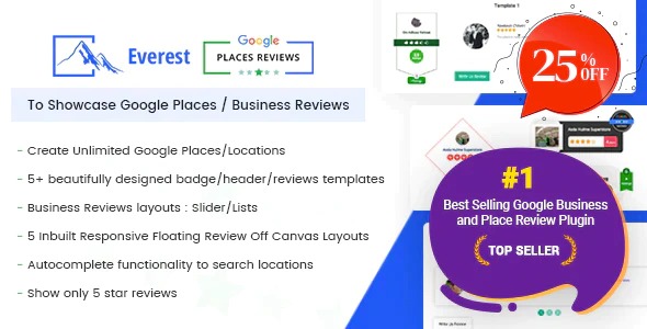 Everest Google Places Reviews - WordPress Plugin To Showcase Google Places