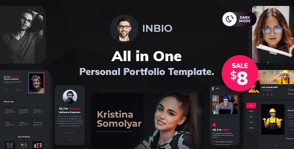 InBio - One Page Personal Portfolio Template