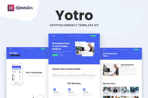 Yotro - Cryptocurrency Elementor Template Kit