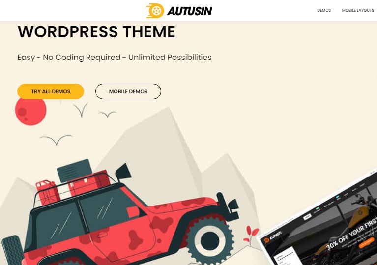 Autusin - Auto Parts - Car Accessories Shop Elementor WooCommerce WordPress Theme