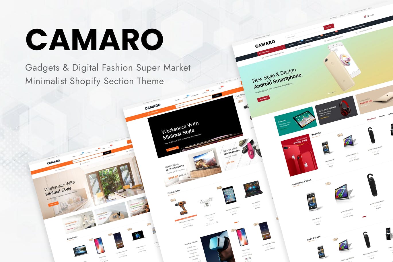 Camaro - Gadgets - Digital Fashion Super Market Minimalist Shopify Section Theme