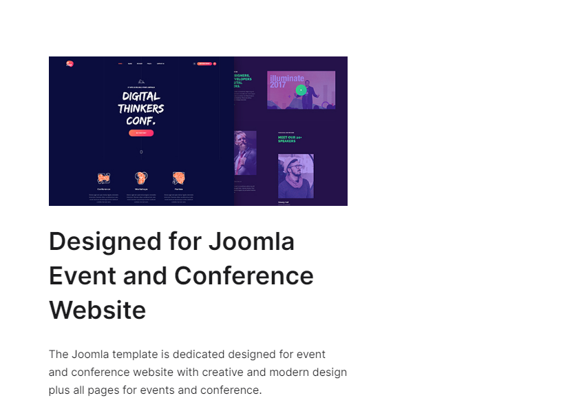 JA Conference - modern Joomla template for conferences