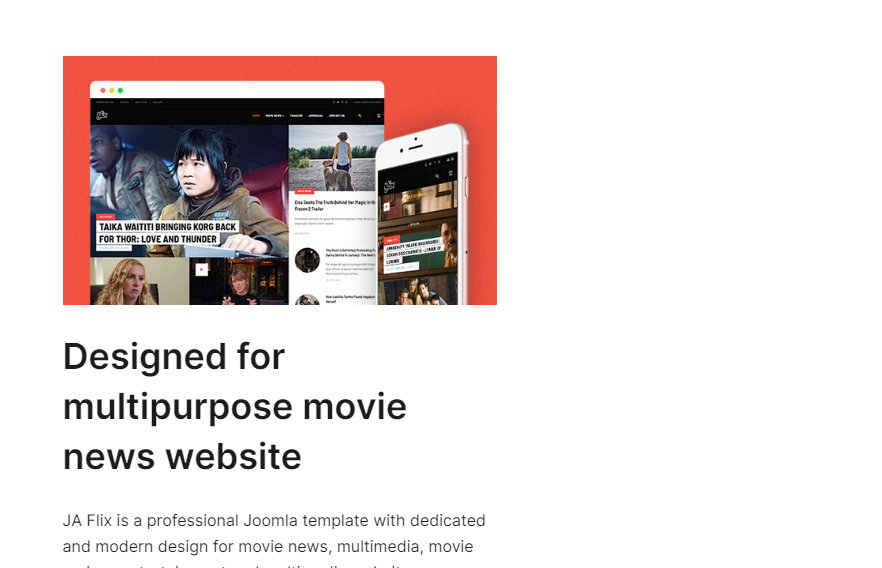 JA Flix - movie news Joomla