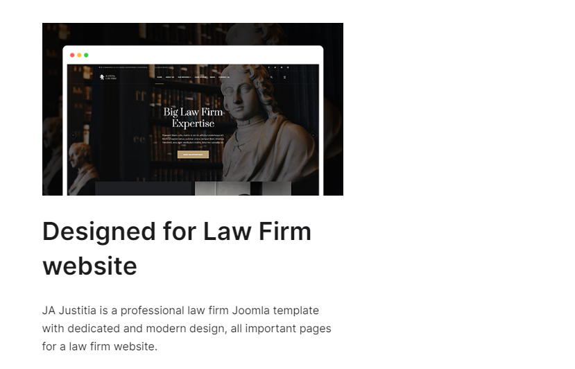 JA Justitia - template of a professional law firm Joomla