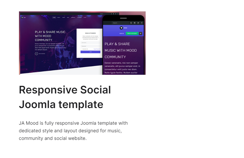 JA Mood - Joomla community template