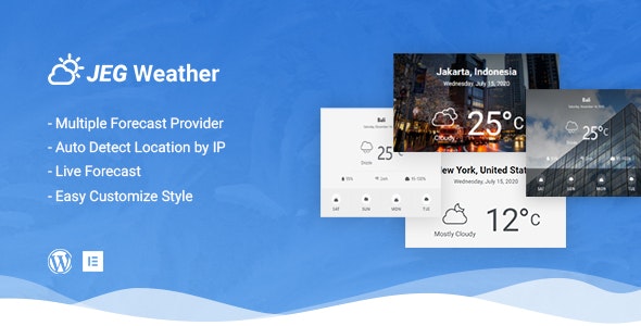 Jeg Weather Forecast WordPress Plugin - Add Ons for Elementor and WPBakery Page Builder
