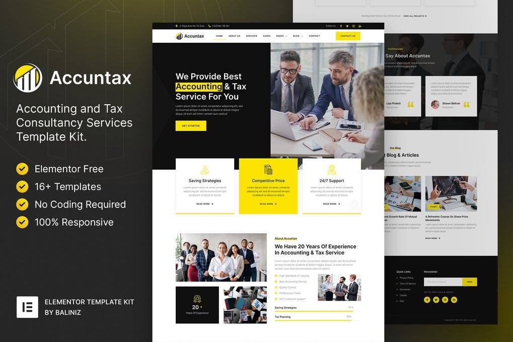 Accuntax - Accounting - Tax Consultancy Services Elementor Template Kit