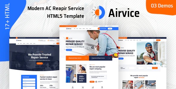 Airvice AC Repair Services WordPress Theme