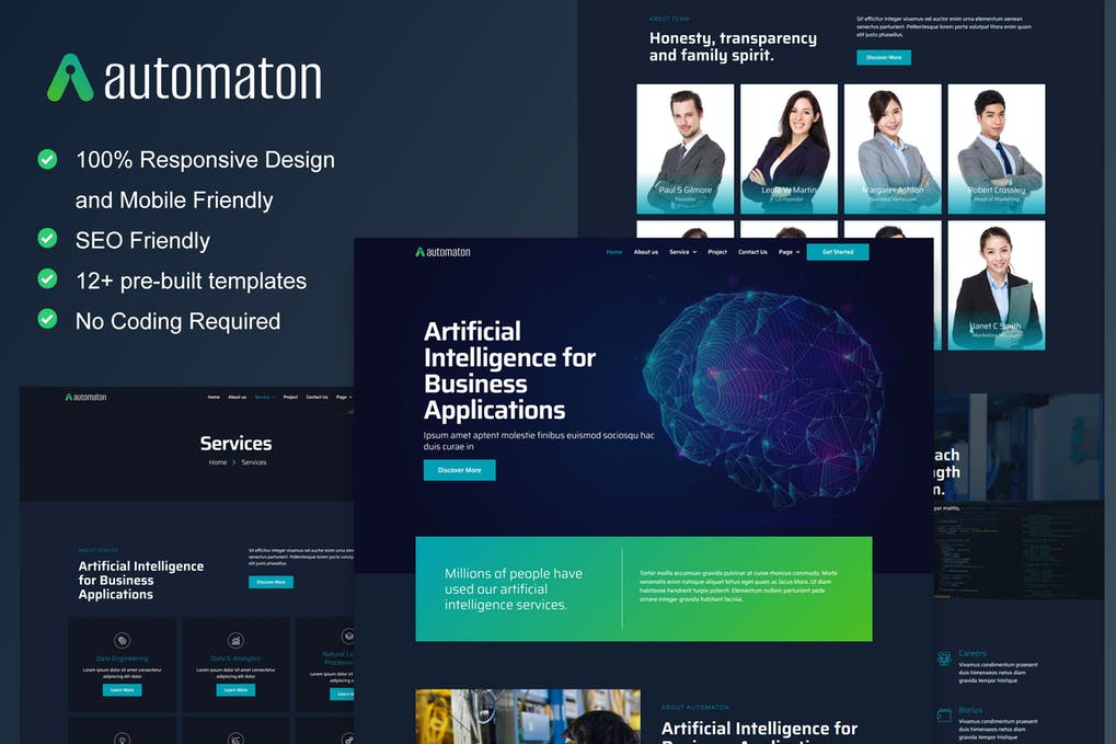 Automaton - Artificial Intelligence - Technology Services Elementor Template Kit