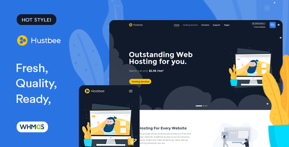Hustbee Oct - Hosting HTML - WHMCS Template