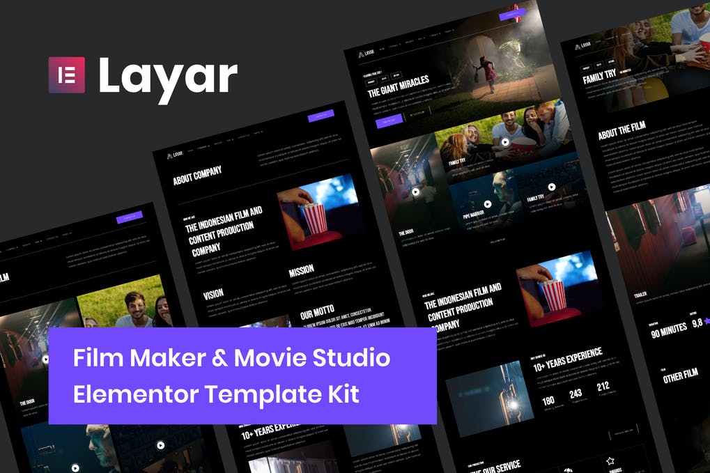 Layar - Film Maker - Movie Studio Elementor Template Kit