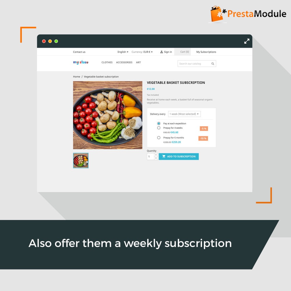 Advanced Subscription with automatic recurring payments Module Prestashop