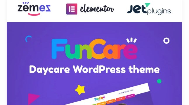 FunCare - Bright And Enjoyable Daycare Website Design Theme WordPress Theme TM