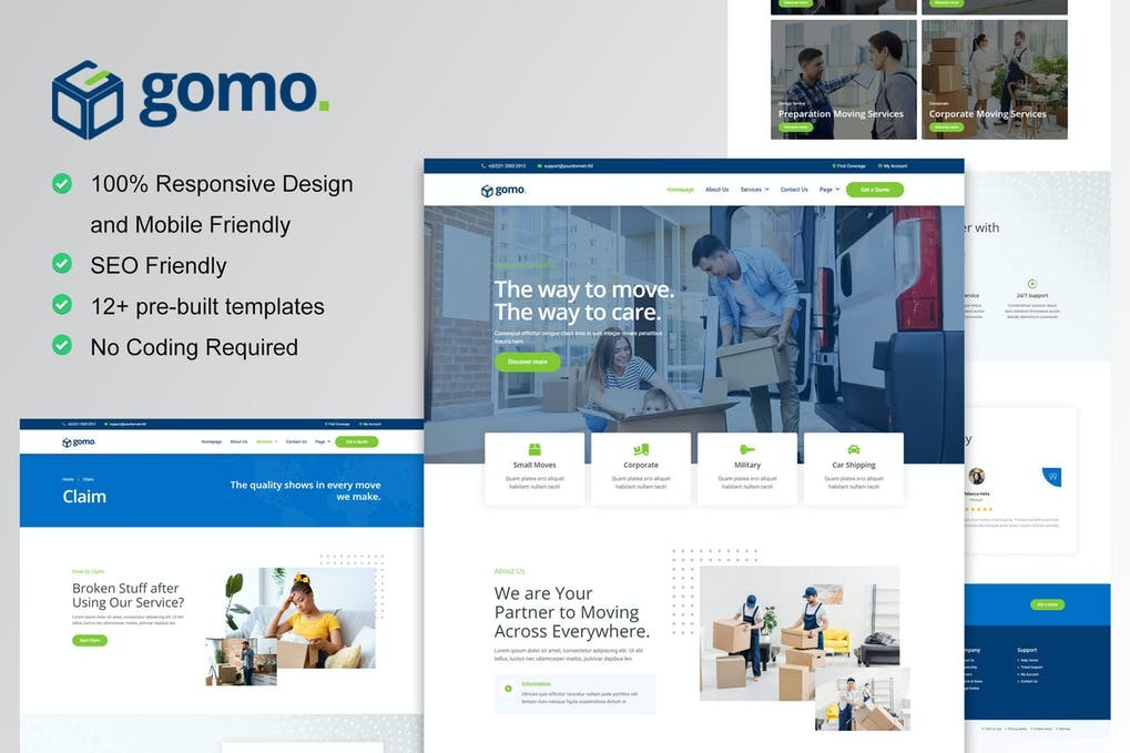 Gomo - Moving Company Elementor Template Kit